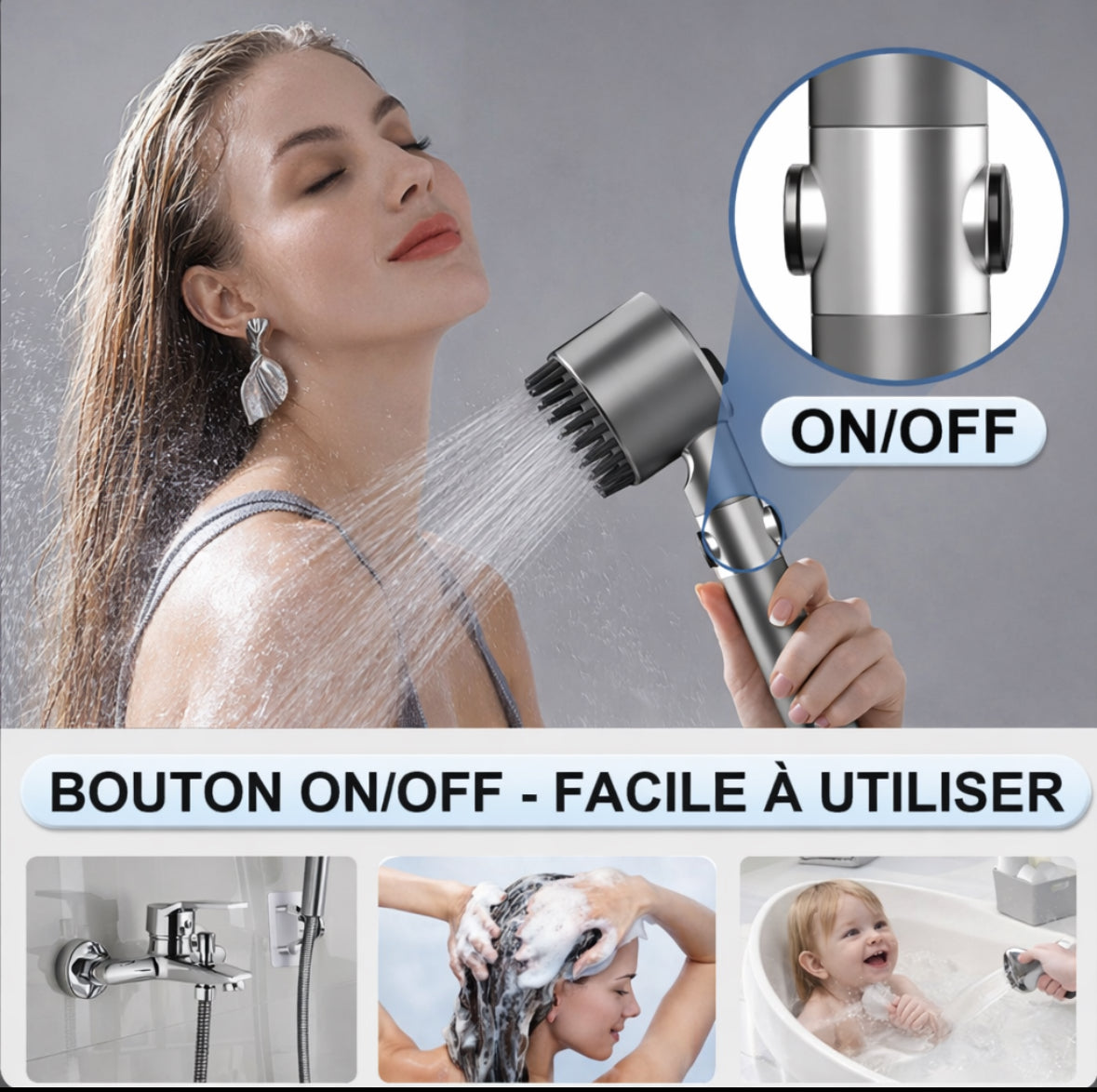 Pommeau de douche anti calcaire